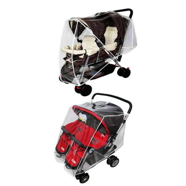 Twins Stroller Waterproof Rain Cover Transparent Wind Dust Shield For Baby Strollers Pushchairs Raincoat Stroller Accessories