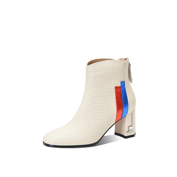 women fashion ankle boots warm autumn winter genuine leather short boots high heeled zipper buckle office shoes woman, Black
women fashion ankle boots warm autumn winter genuine leather short boots high heeled zipper buckle office shoes woman, Black