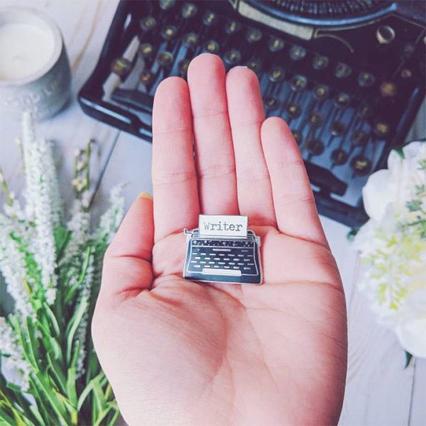 pins, brooches typewriter enamel pin badge vintage creative black pink writer lapel for secretary office worker bag clothes brooch jewelry, Gray
pins, brooches typewriter enamel pin badge vintage creative black pink writer lapel for secretary office worker bag clothes brooch jewelry, Gray