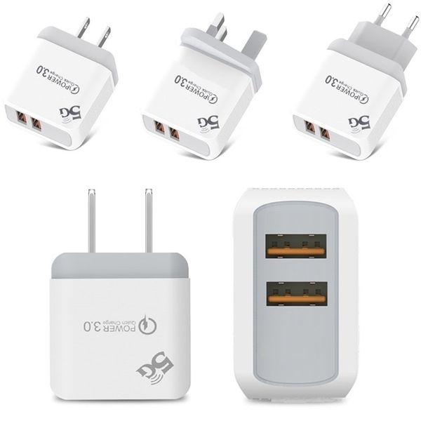 fast charge qc3.0 5v 3a us eu uk wall charger dual ports 5v 2.4a adapter for samsung huawei smart mobile phone tablet pc
fast charge qc3.0 5v 3a us eu uk wall charger dual ports 5v 2.4a adapter for samsung huawei smart mobile phone tablet pc
