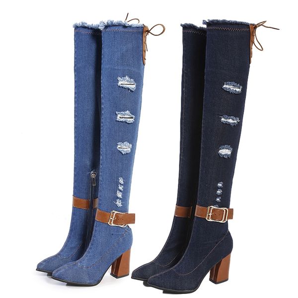 2020 autumn new over the knee boots for woman fashion denim stretch boots women super high heels female casual lady long shoes, Black
2020 autumn new over the knee boots for woman fashion denim stretch boots women super high heels female casual lady long shoes, Black