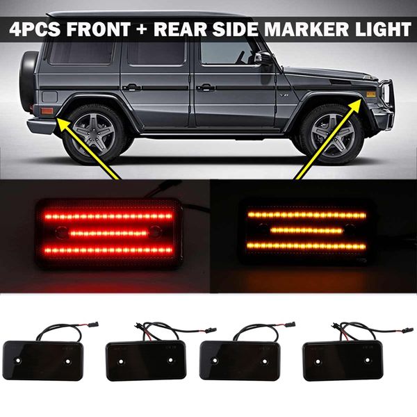 4pcs led side marker light bumper turn signal lamp for w463 g-class g500 g550 g55 g63 2002-2014 black
4pcs led side marker light bumper turn signal lamp for w463 g-class g500 g550 g55 g63 2002-2014 black