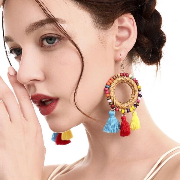 e68642 2020 jewelry hoop earrings for women accessory ear drop female unusual earrings boho rattan wooden beads yellow red blue, Silver
e68642 2020 jewelry hoop earrings for women accessory ear drop female unusual earrings boho rattan wooden beads yellow red blue, Silver