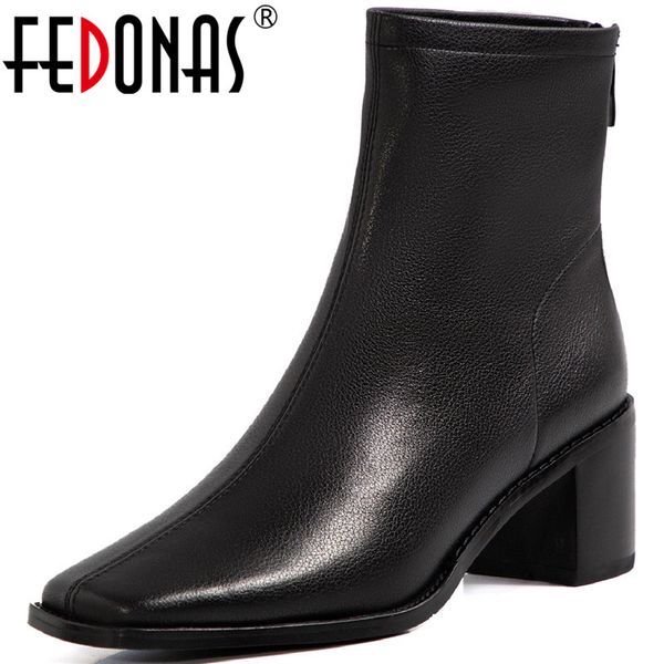 boots fedonas elegant back zipper shoes woman shoes-winter-women genuine leather high heels party wedding ankle women, Black
boots fedonas elegant back zipper shoes woman shoes-winter-women genuine leather high heels party wedding ankle women, Black