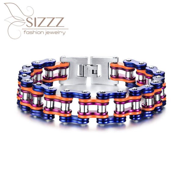 charm bracelets sizzz 2021 european and american bicycle titanium steel locomotive chain bracelet&bangles for men, Golden;silver
charm bracelets sizzz 2021 european and american bicycle titanium steel locomotive chain bracelet&bangles for men, Golden;silver