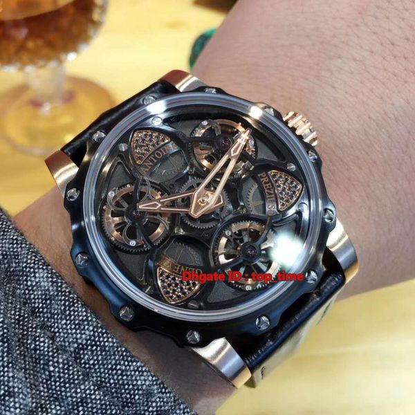 Antoine Preziuso 45mm Tourbillon of Tourbillons Automatic mechanical Mens Watch Black PVD Diamonds Leather Strap Original Box Gents Watches
Antoine Preziuso 45mm Tourbillon of Tourbillons Automatic mechanical Mens Watch Black PVD Diamonds Leather Strap Original Box Gents Watches