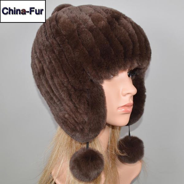 new winter russian women natural rex fur pompoms hat lady thick warm real rex fur bomber hats knitted outdoor cap, Blue;gray
new winter russian women natural rex fur pompoms hat lady thick warm real rex fur bomber hats knitted outdoor cap, Blue;gray