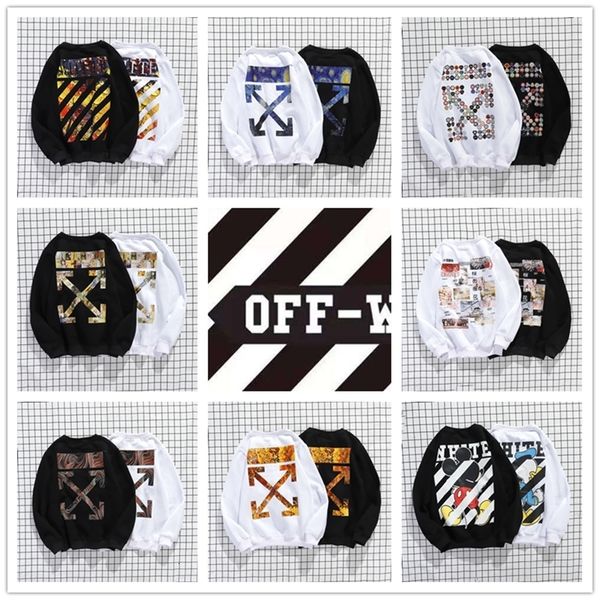 new fashion brand off oil painting tape arrow round neck sweater ins loose cotton ow men's and women's couple's clothing, Black
new fashion brand off oil painting tape arrow round neck sweater ins loose cotton ow men's and women's couple's clothing, Black