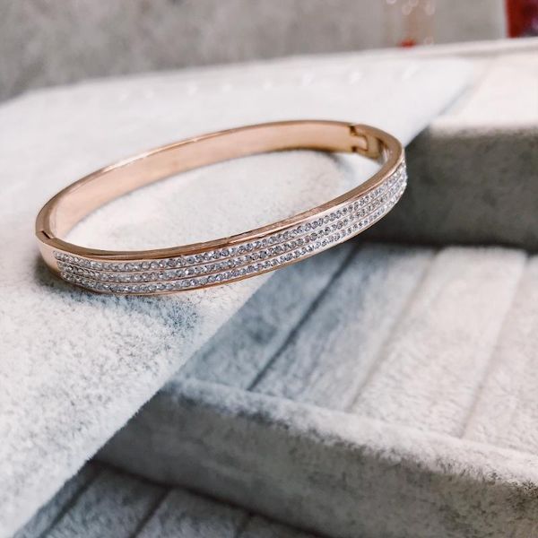 yun ruo 2020 fashion luxury 3 rows crystal bangle rose gold color women birthday gift party titanium steel jewelry never fade, Black
yun ruo 2020 fashion luxury 3 rows crystal bangle rose gold color women birthday gift party titanium steel jewelry never fade, Black