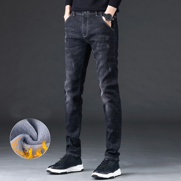 new winter thick fleece jeans for men stretch warm skinny denim velvet pencil jeans stretch male trousers, Blue
new winter thick fleece jeans for men stretch warm skinny denim velvet pencil jeans stretch male trousers, Blue