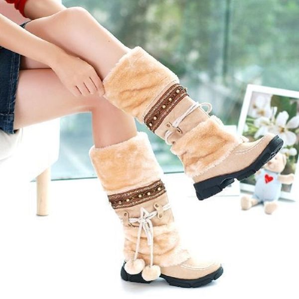 style autumn and winter grinding leather wool ball boots sweet recreational national snow boots women's, Black
style autumn and winter grinding leather wool ball boots sweet recreational national snow boots women's, Black
