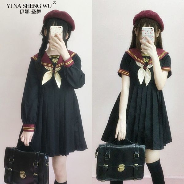 японский симпатичный jk рождество navy воротника sailor uniform плиссе платья black sexy школьницы student форменной kwaii, White
японский симпатичный jk рождество navy воротника sailor uniform плиссе платья black sexy школьницы student форменной kwaii, White