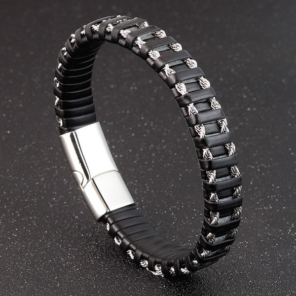 charm bracelets bracelet men leather titanium steel bangles magnetic-clasp cowhide braided trendy for male armband pulsera hombre, Golden;silver
charm bracelets bracelet men leather titanium steel bangles magnetic-clasp cowhide braided trendy for male armband pulsera hombre, Golden;silver