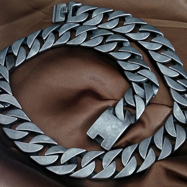 316l stainless steel retro curb 24mm solid heavy long chain necklace jewelry n414, Silver
316l stainless steel retro curb 24mm solid heavy long chain necklace jewelry n414, Silver