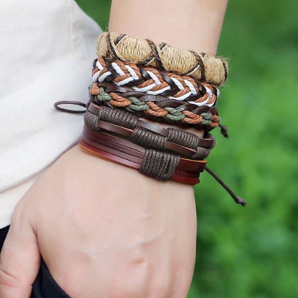 fashion handmade braided rope leather bracelet for men vintage adjustable wrap wristband bracelets women, Golden;silver
fashion handmade braided rope leather bracelet for men vintage adjustable wrap wristband bracelets women, Golden;silver