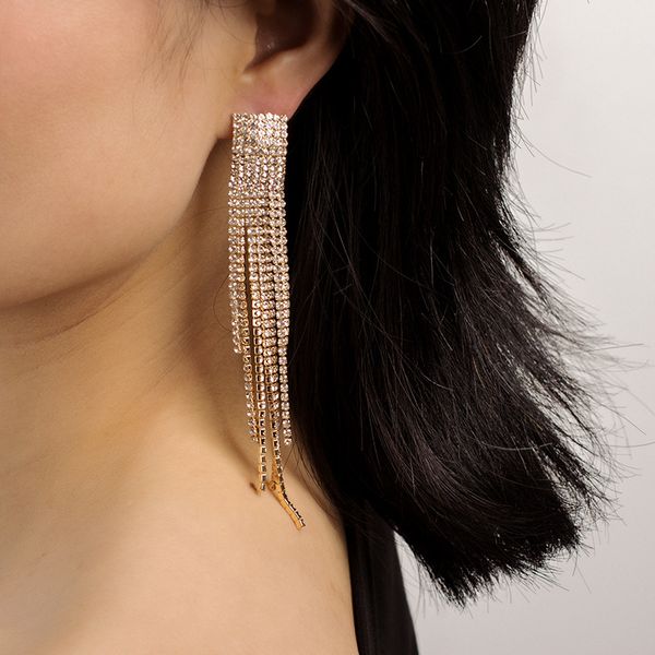 stud fashion exaggerated long tassel rhinestone earrings shining for women jewelry, Golden;silver
stud fashion exaggerated long tassel rhinestone earrings shining for women jewelry, Golden;silver