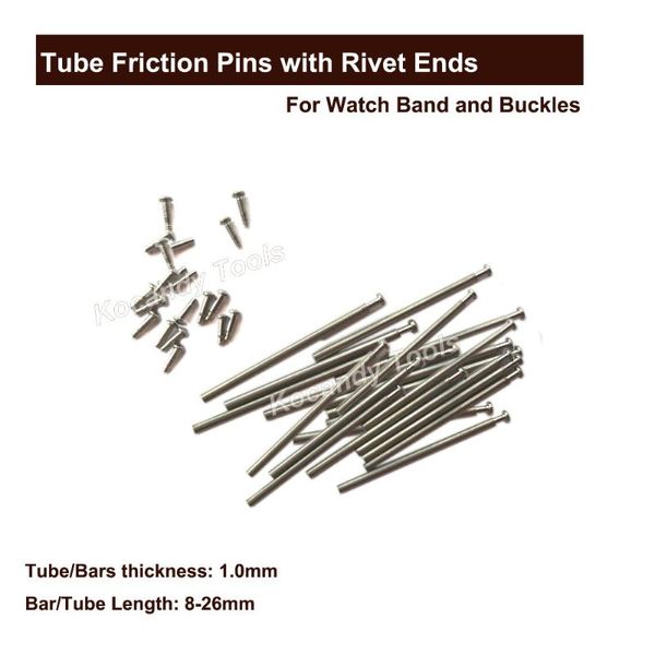 

repair tools & kits tube friction pin pressure bars pins rivet ends for watch band clasp straps buckles bracelets thickness 1.0mm 100 pcs 8