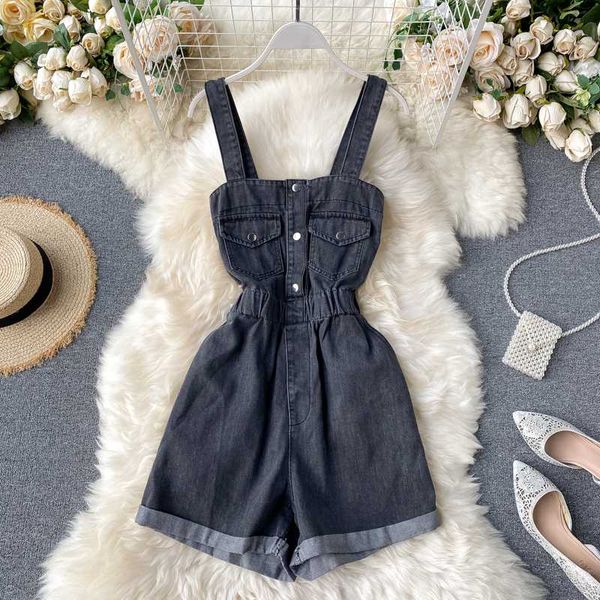 women's jumpsuits & rompers hong kong style ins retro jeans female summer 2021 tube suspenders jumpsuit wide leg shorts, Black;white
women's jumpsuits & rompers hong kong style ins retro jeans female summer 2021 tube suspenders jumpsuit wide leg shorts, Black;white