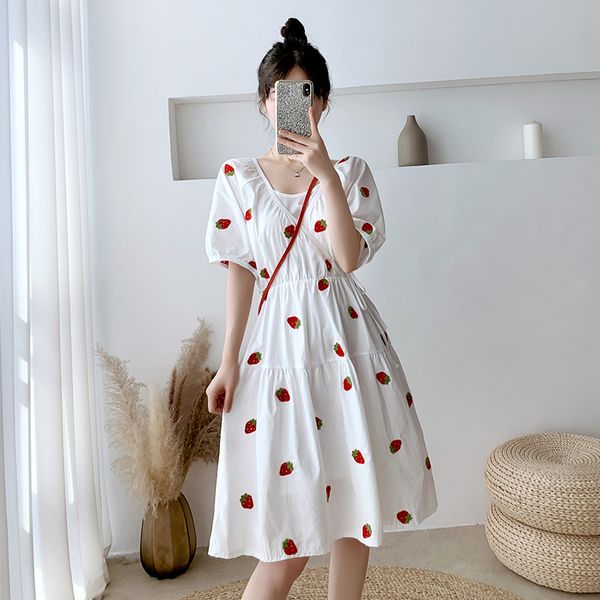 strawberry print sweet summer dress women v-neck vintage party dress plus size knee-length lace up high waist kawaii w474, White;black
strawberry print sweet summer dress women v-neck vintage party dress plus size knee-length lace up high waist kawaii w474, White;black
