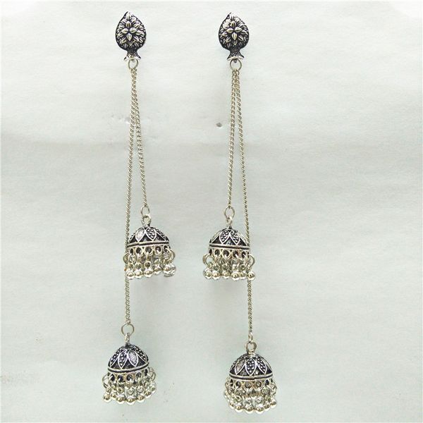 jhumkas women's ear jewelry long vintage flower drop earrings for women boho gypsy traditional unique tassel elegant gift, Silver
jhumkas women's ear jewelry long vintage flower drop earrings for women boho gypsy traditional unique tassel elegant gift, Silver