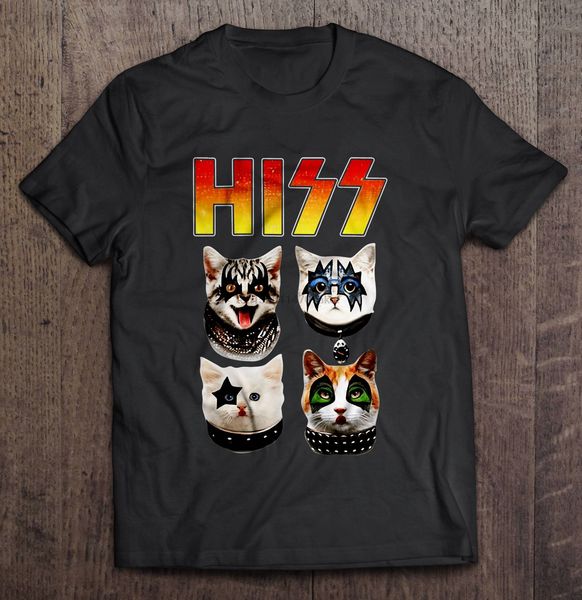 men funny t shirt fashion tshirt hiss funny cat kiss version2 women t-shirt