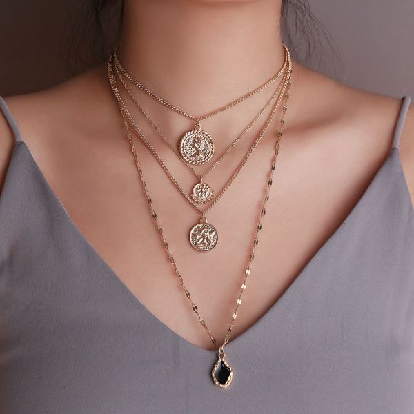 pendant necklaces abdoabdo metal disc carved necklace multi-layer chain four-layer angel long harajuku ladies jewelry kpop, Silver
pendant necklaces abdoabdo metal disc carved necklace multi-layer chain four-layer angel long harajuku ladies jewelry kpop, Silver