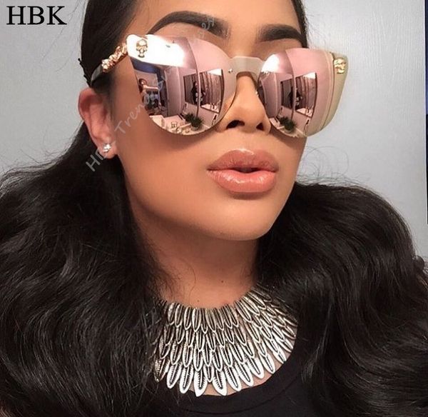hbk rose gold sunglasses women skull mirror diamond brand designer metal frame sun glasses mirror flat lens lunettes de soleil, White;black
hbk rose gold sunglasses women skull mirror diamond brand designer metal frame sun glasses mirror flat lens lunettes de soleil, White;black