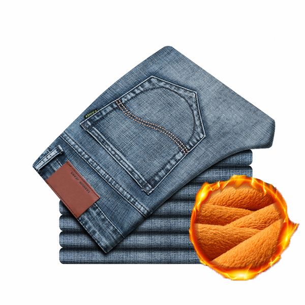 men's jeans fleece warm 2021 straight winter classic business casual thickening elastic brand pants blue black
men's jeans fleece warm 2021 straight winter classic business casual thickening elastic brand pants blue black