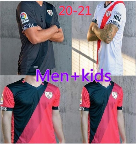 men+kids rayo vallecano 20-21 home, away third kits football jersey, Black;yellow