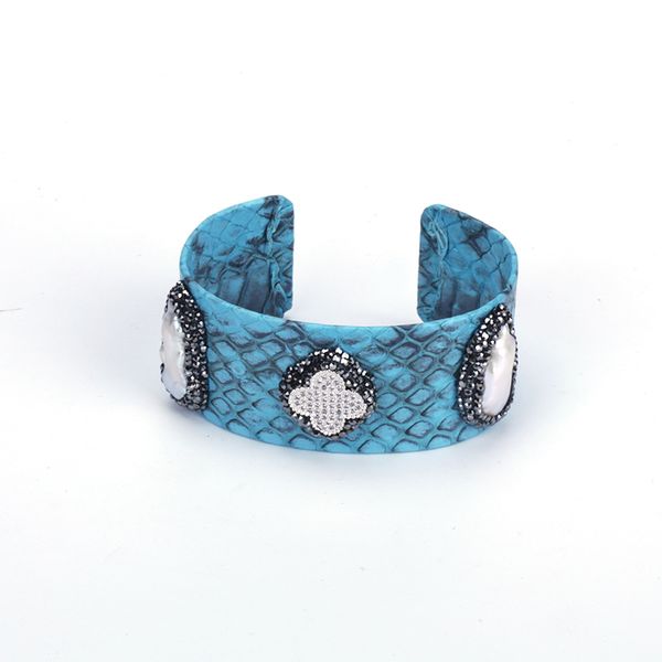 dankanshicross pattern leather bangles bracelets rhinestone crystal cuff flower pattern fresh water pearl women accessories gift, Black 
dankanshicross pattern leather bangles bracelets rhinestone crystal cuff flower pattern fresh water pearl women accessories gift, Black