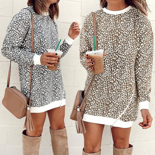 2020 autumn and winter leopard print round neck sweater zipper zipper women's long sleeve sweater 600217 z2s26, Black
2020 autumn and winter leopard print round neck sweater zipper zipper women's long sleeve sweater 600217 z2s26, Black