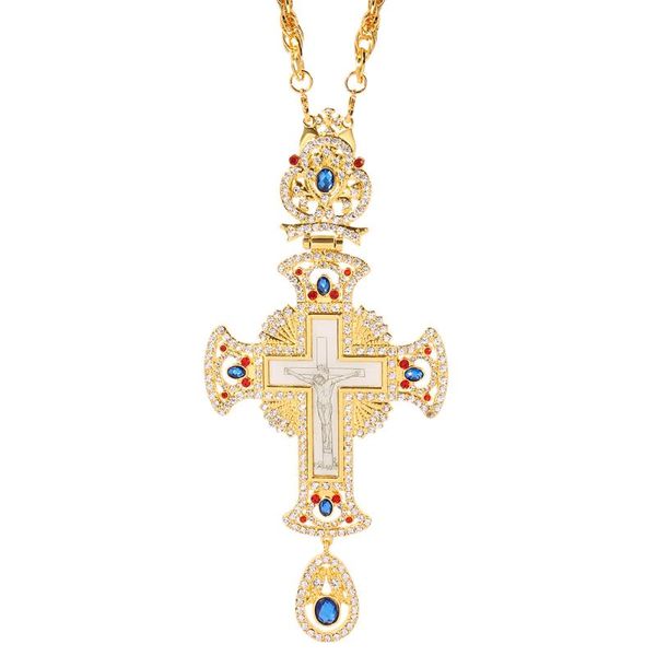 pendant necklaces pectoral cross necklace zircons crystals orthodox greek crucifix jewelry chain religious crafts, Silver
pendant necklaces pectoral cross necklace zircons crystals orthodox greek crucifix jewelry chain religious crafts, Silver