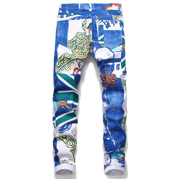 slim printed casual blue men's jeans fashion fit straight zipper pants high mid length full stretch stripe street pattern txgjg, Black
slim printed casual blue men's jeans fashion fit straight zipper pants high mid length full stretch stripe street pattern txgjg, Black