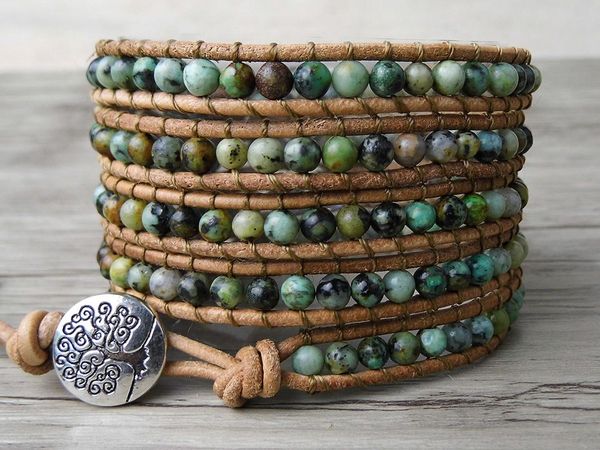 tennis boho 5 rows leather wrap bracelet beads african multi colors jewelry natural stone friendship gift, Golden;silver
tennis boho 5 rows leather wrap bracelet beads african multi colors jewelry natural stone friendship gift, Golden;silver