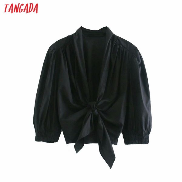 women's blouses & shirts tangada women retro black bow crop shirt short sleeve 2021 summer chic female slim 4m519, White
women's blouses & shirts tangada women retro black bow crop shirt short sleeve 2021 summer chic female slim 4m519, White