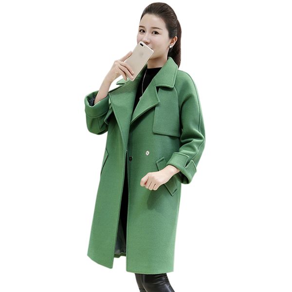 women's wool & blends 2021 autumn and winter woolen coats female casual mid-long temperament jacket solid color loose long sleeve outer, Black
women's wool & blends 2021 autumn and winter woolen coats female casual mid-long temperament jacket solid color loose long sleeve outer, Black