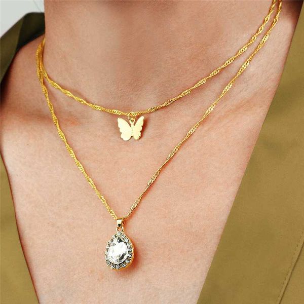 luokey fashion women butterfly choker necklace big water drop crystal pendant necklace charm jewelry simple layer collier femme, Silver
luokey fashion women butterfly choker necklace big water drop crystal pendant necklace charm jewelry simple layer collier femme, Silver