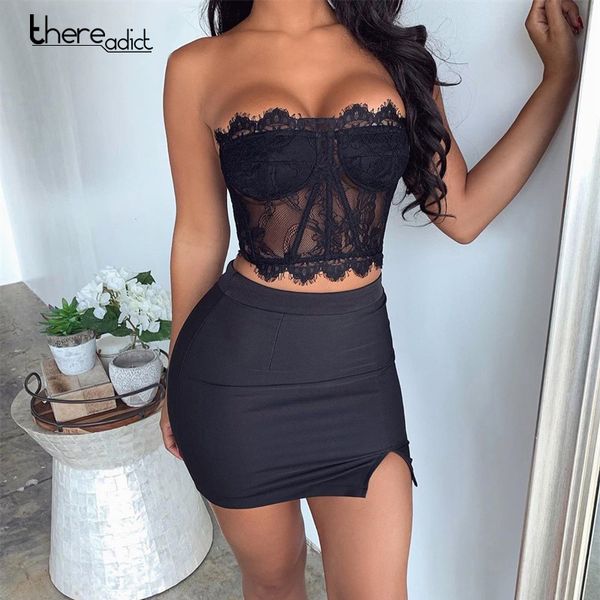 thereadict summer lace mesh two pieces set strapless and skirt women set 2 piece women outfit streetwear, Gray
thereadict summer lace mesh two pieces set strapless and skirt women set 2 piece women outfit streetwear, Gray