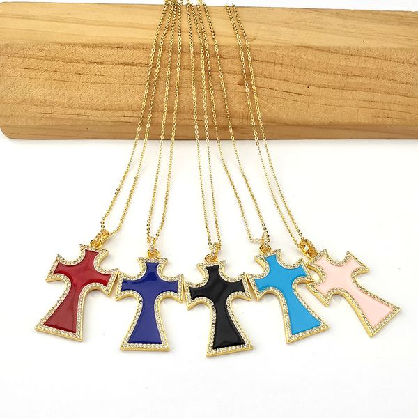 5strands new arrival jewelry supplies enamel charm cz pave big cross pendant necklace for women xmas gift 490, Silver
5strands new arrival jewelry supplies enamel charm cz pave big cross pendant necklace for women xmas gift 490, Silver