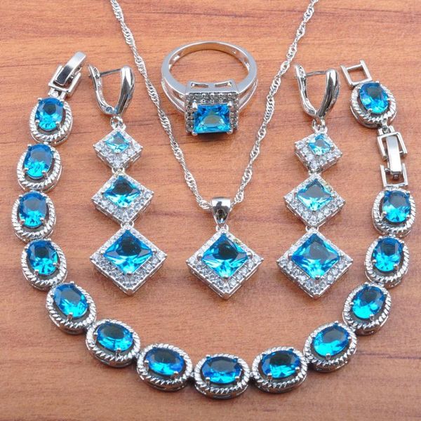 russian style square sky blue crystal wedding jewelry sets zircon earrings pendant necklace bracelet ring set js0202, Silver
russian style square sky blue crystal wedding jewelry sets zircon earrings pendant necklace bracelet ring set js0202, Silver