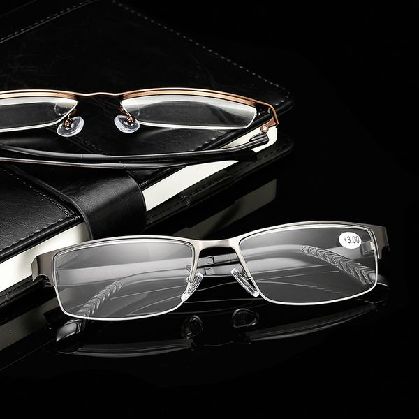 sunglasses reading glasses men half frame ultra-light mens presbyopic eyeglasses elderly metal hyperopia eyewear diopter +1.0 to +4.0, White;black
sunglasses reading glasses men half frame ultra-light mens presbyopic eyeglasses elderly metal hyperopia eyewear diopter +1.0 to +4.0, White;black