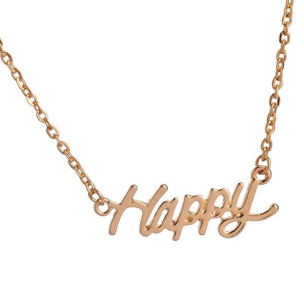 written word happy/joy suspended pendant clavicle chain necklace fashion friend jewelry, Silver
written word happy/joy suspended pendant clavicle chain necklace fashion friend jewelry, Silver