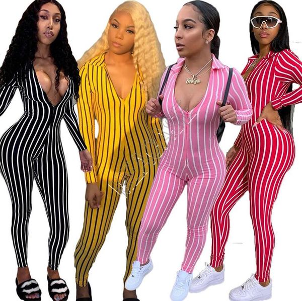 women striped bodysuit jumpsuit rompers deep v long sleeve skinny jumpsuits one piece legging overalls pants onesies jumpsuit d9806, White
women striped bodysuit jumpsuit rompers deep v long sleeve skinny jumpsuits one piece legging overalls pants onesies jumpsuit d9806, White
