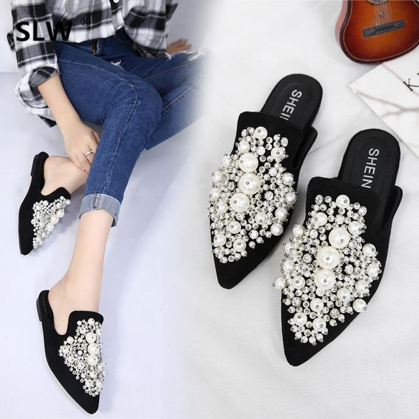 slides jelly flip flops loafers shoes flat slippers cover toe flock string bead mules women sliders glitter pointed 2020 pu, Black
slides jelly flip flops loafers shoes flat slippers cover toe flock string bead mules women sliders glitter pointed 2020 pu, Black