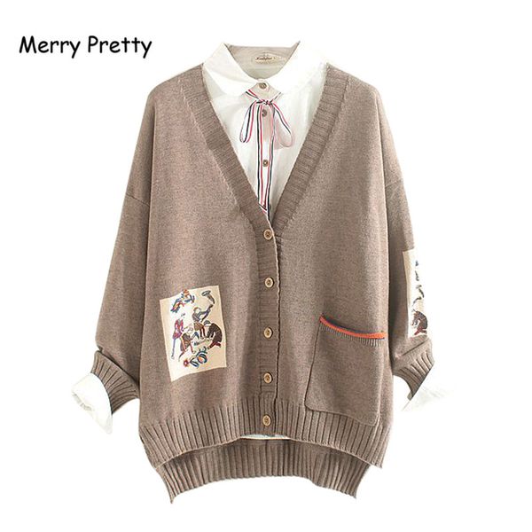merry pretty mori girl sweater women clothing autumn winter full sleeved v-neck embroidery vintage female long sweater cardigans, White
merry pretty mori girl sweater women clothing autumn winter full sleeved v-neck embroidery vintage female long sweater cardigans, White
