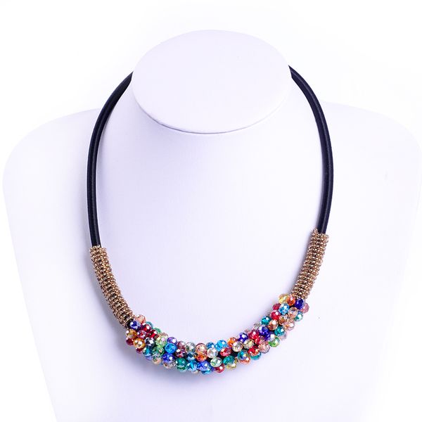 new fashion trendy multi-color ab multi-faceted crystal porcelain beads chain strand women necklace, Golden;silver
new fashion trendy multi-color ab multi-faceted crystal porcelain beads chain strand women necklace, Golden;silver