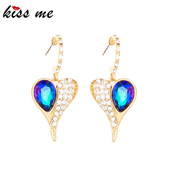 kissme elegant drop earrings for women delicate crystal blue glass heart earrings gold color fashion jewelry accessories, Silver
kissme elegant drop earrings for women delicate crystal blue glass heart earrings gold color fashion jewelry accessories, Silver