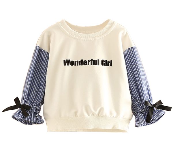 baby girl long sleeve blouse o-neck fashion stripe patchwork shirt for girl spring classic letter printed kids clothes, Blue
baby girl long sleeve blouse o-neck fashion stripe patchwork shirt for girl spring classic letter printed kids clothes, Blue