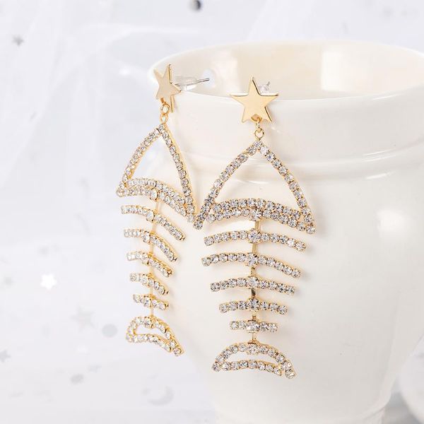 dangle & chandelier wybu est style fish bone drop earing for women copper alloy inlay rhinestone bling animal pendant earring jewelry gift, Silver
dangle & chandelier wybu est style fish bone drop earing for women copper alloy inlay rhinestone bling animal pendant earring jewelry gift, Silver