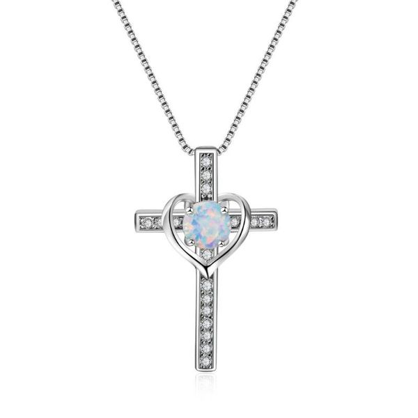 opal cross necklace for women 2020 jewelry light luxury fashion holiday gift simple heart necklace 2020, Silver
opal cross necklace for women 2020 jewelry light luxury fashion holiday gift simple heart necklace 2020, Silver
